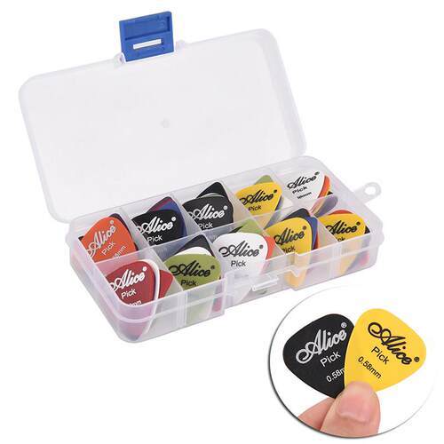 50pcs electric guitar picks mix 0.58/0.71/0.81/0.96/1.2/1.5m