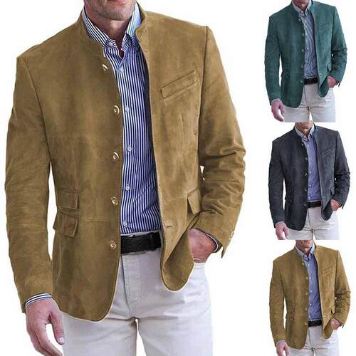 Suede workwear jacket men's suit jacket