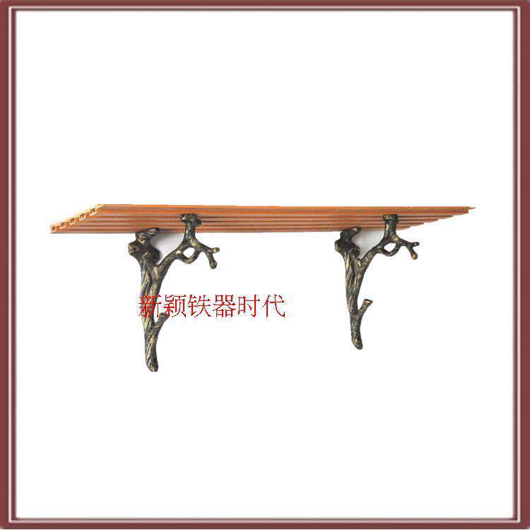 欧式创意古典做旧铁艺铸铁置物架隔板花架托架配件支架书架树枝