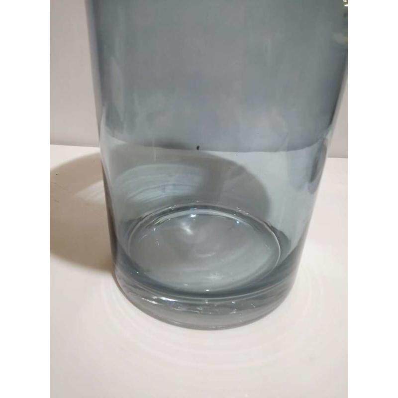 玻璃广天蓝色设计批发文艺水插花养小众花瓶瓶摆件透明感插花口