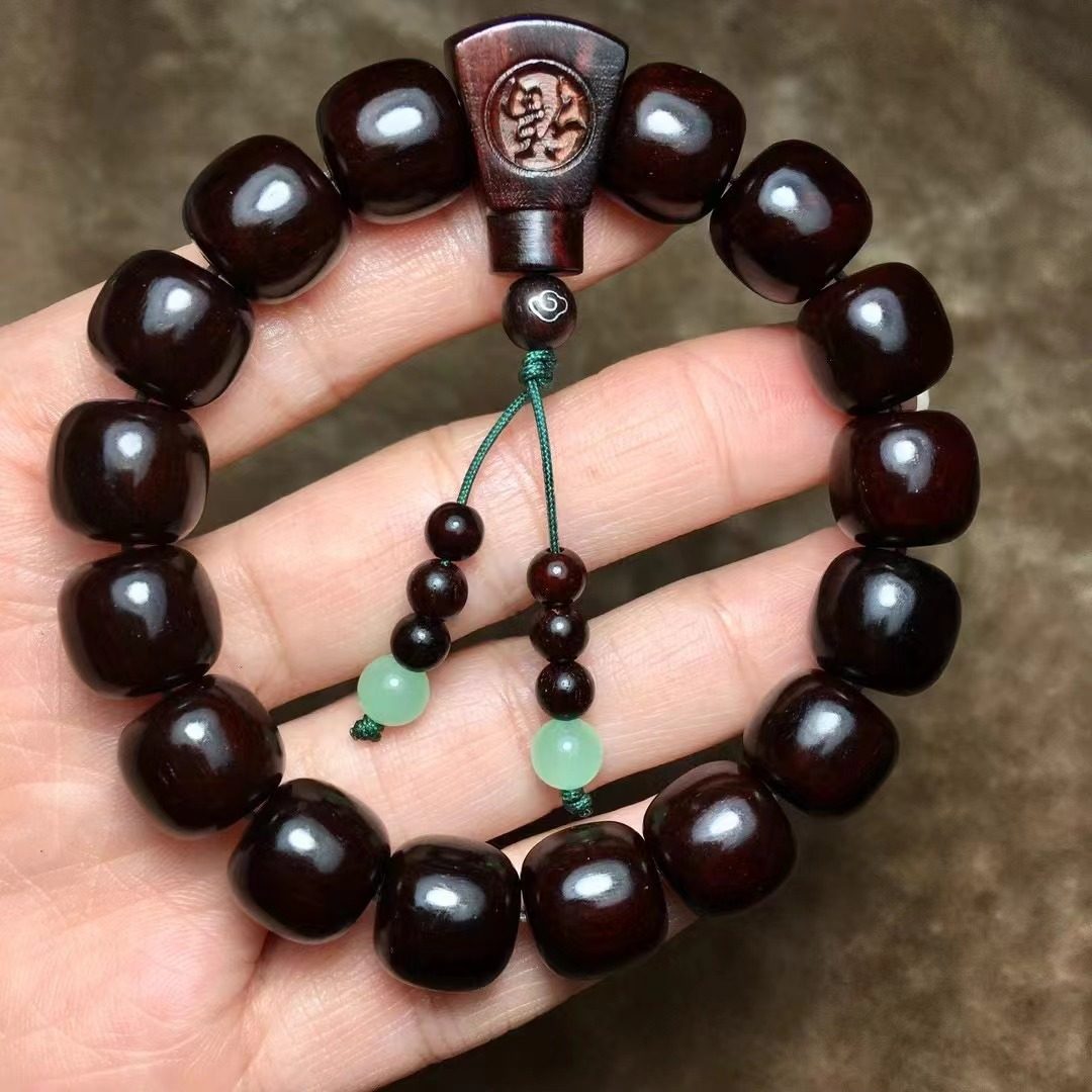 【福】小叶紫檀1.2老形珠佛珠文玩手串念珠手链情侣趣味收藏送礼