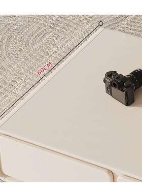 圆角法式奶油风白柜简现代约茶几组合客厅电DNE家用小视户型落地