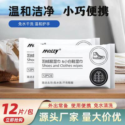 Down Jacket Cleaning Wipes, 12 Count, No Rinse Required, Dis