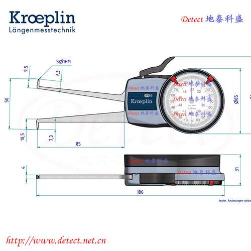 国KROEPLI3N表盘式卡规H23德0内径测量机械卡EFP规0~50mm