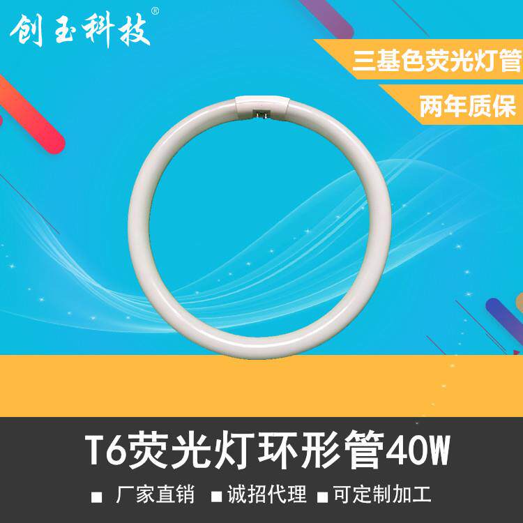 厂家T6-40W环形灯管 玻璃环型荧光灯管 40w家居照明环形灯管
