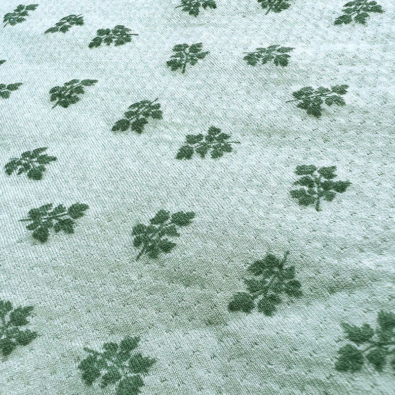 艾草印花纤维面料  功能性面料 里布 人棉汗布40支莫代尔 打孔棉