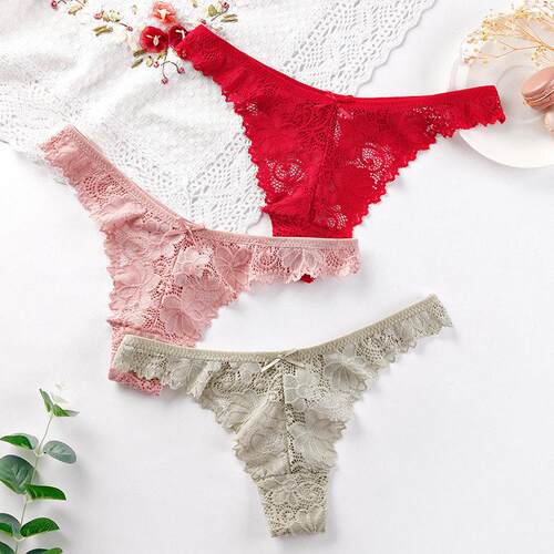 Women Sexy Lace Panties Underwear Thong Female G String 内裤