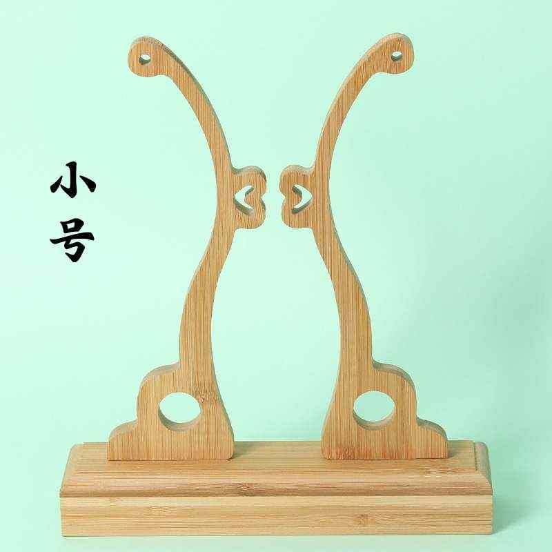 厂家自产扇子底座实木新娘团扇支架木质宫扇摆件高档扇托楠竹扇架