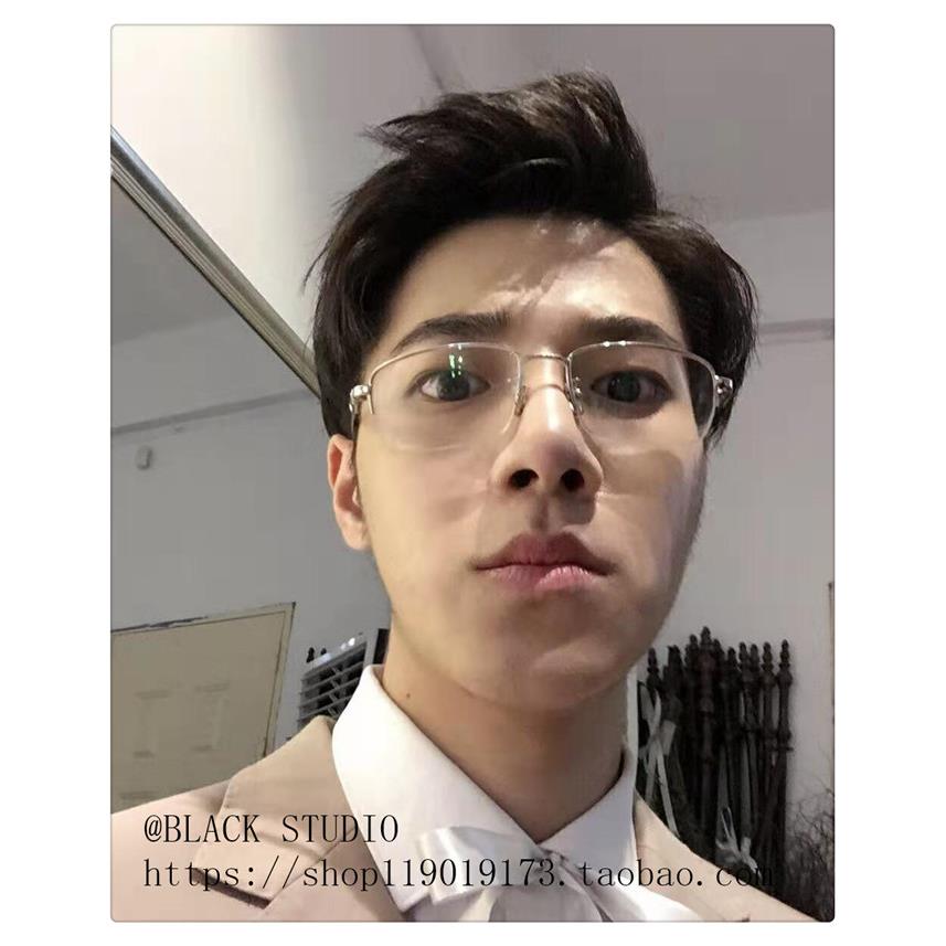 正品金丝小脸半网红ns版防蓝光框辐射眼镜架男近韩视镜潮素颜i女