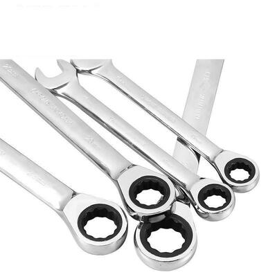Chrome Vanadium Steel Ring Ratchet Wrench Reversible Double