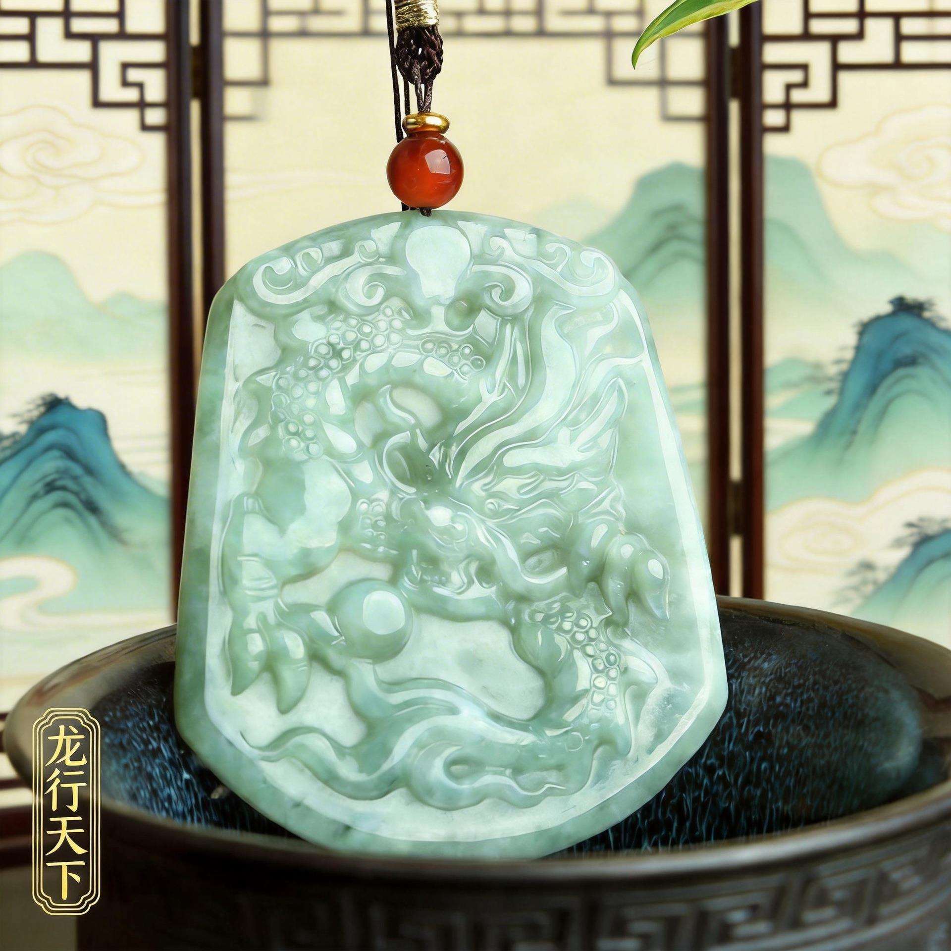 直销天然A货翡翠龙牌龙行天下龙牌玉龙龙牌龙牌玉龙