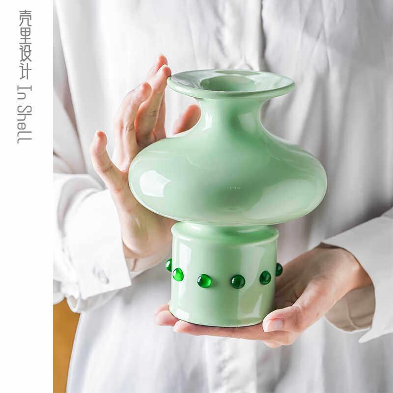 东方青瓷原装镶嵌玉新中国风饰品实用客厅入口桌面电视柜水培陶瓷