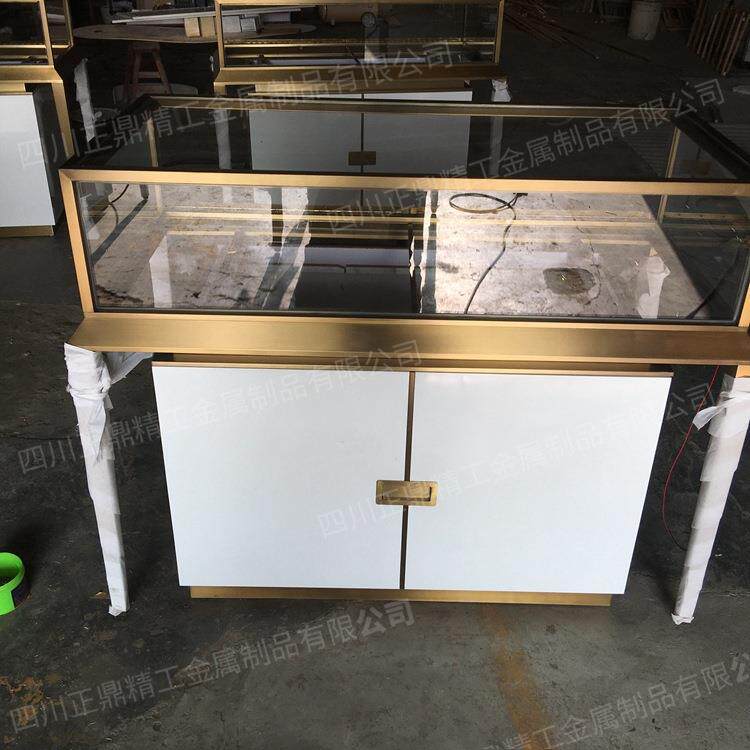 展示柜珠宝首饰柜银饰文创烤漆展柜透明不锈钢玻璃柜台专卖柜