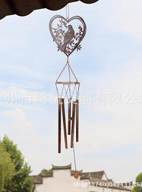 跨境新款欧美音乐风铃铝管金属风铃手摇风铃聆听冥想声音纪念礼物