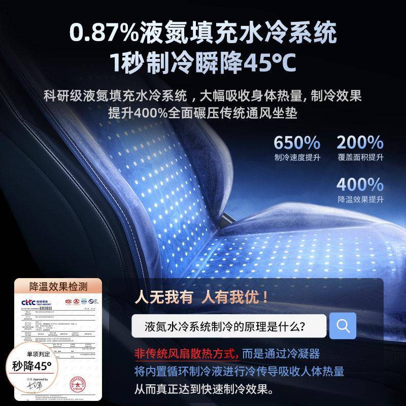 2025新款季汽车坐通风座垫2024新款制冷透气座椅冰垫丝垫四季通凉