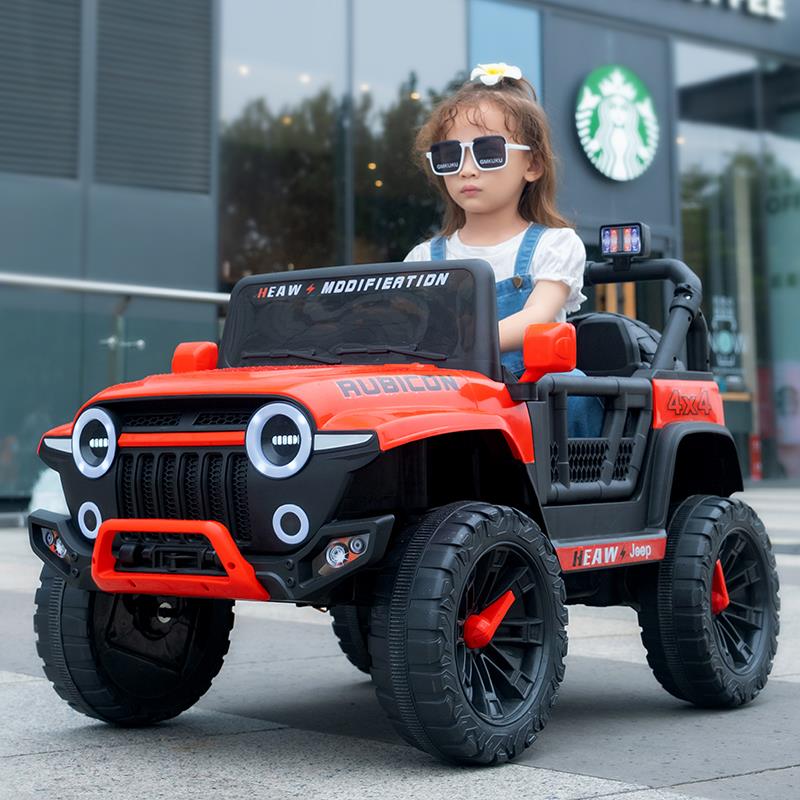 高档日本儿童电动车汽车四轮越双野驱遥控玩具车可坐人男孩女宝宝