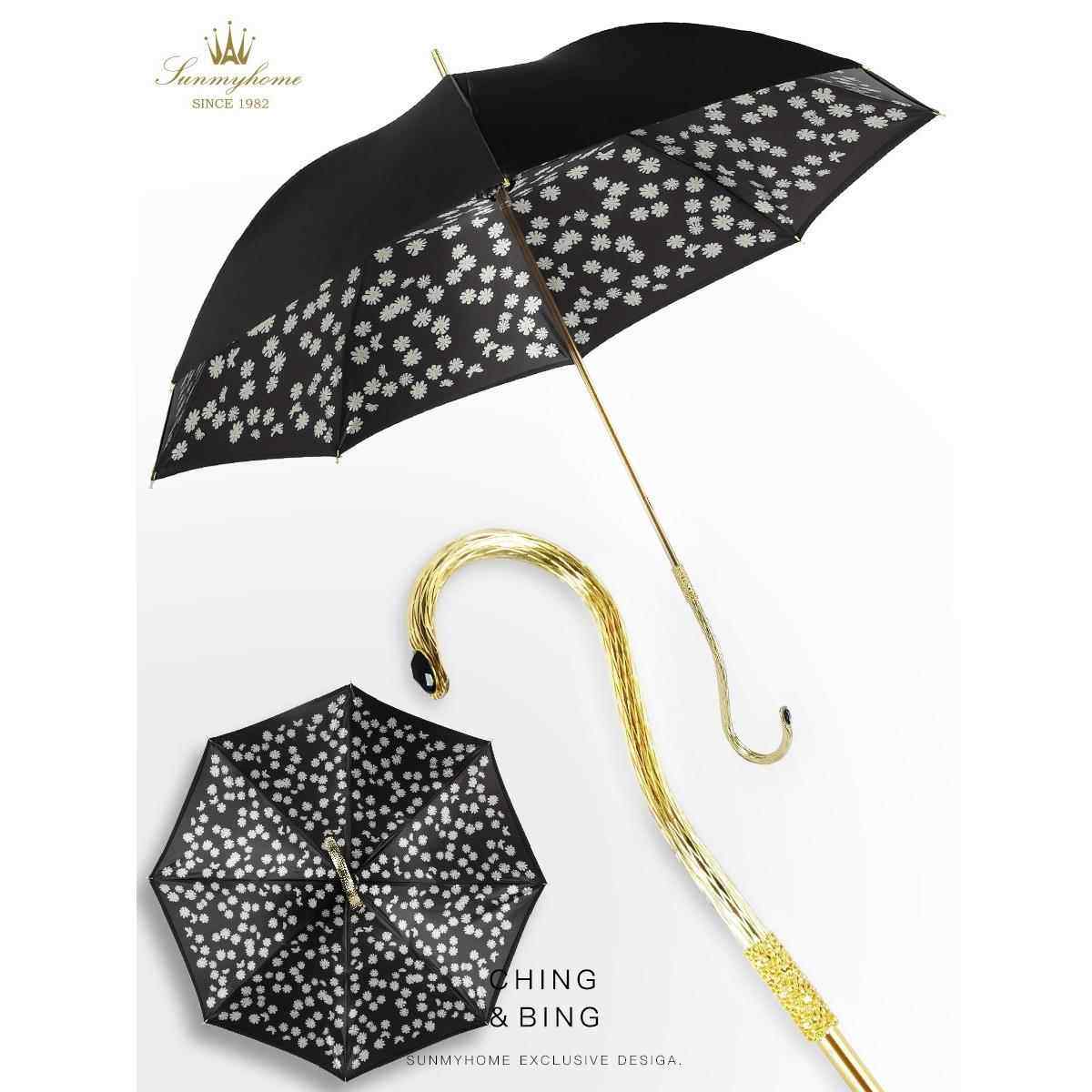 正品SUNMYHOME孔雀长柄双层宫晴雨伞女阳伞复古太遮?阳伞高端廷轻