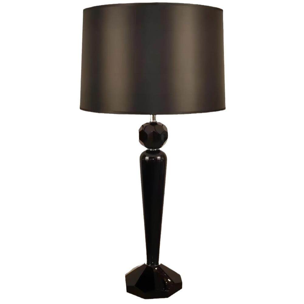 意大利黑色K9水晶台灯意式轻奢客厅卧室书房床头台灯高档水晶台灯