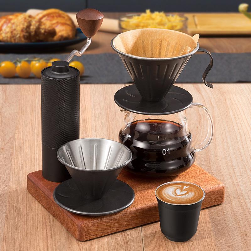 厂家V60手冲壶过滤漏斗不锈钢咖啡壶漏斗咖啡过滤器 咖啡滤杯