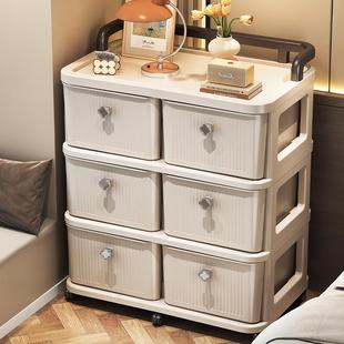 桦崟抽屉式收纳架家用桌下儿童玩具零食收纳柜分层小推车可移动置物架摆件垫垫床笠拉车