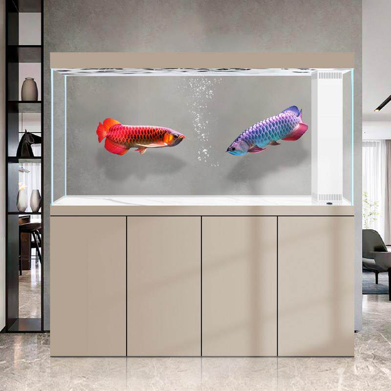 新款高端铝合金龙鱼缸客厅大型超白玻璃家用免换水底滤落地水族箱