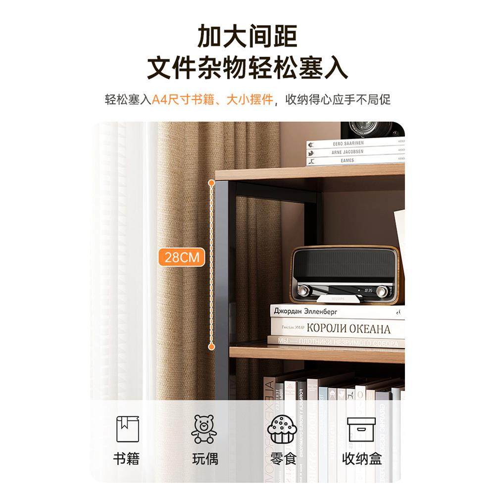 层书架落置桌物架旁收纳架办公SDK室角落多展示架子地小型简易矮