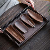 赏胡桃木拨功夫茶具茶中式 茶茶件套则取配件荷茶器禅意两实木茶道