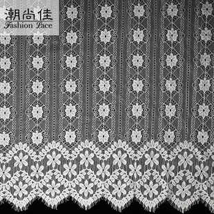 纱花边花边蕾丝 蕾丝面料欧美睫毛辅料无弹压婚纱连衣裙 裙摆