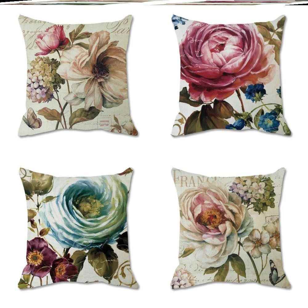 Flower Printing cushion cover Pillow case Home 抱枕套