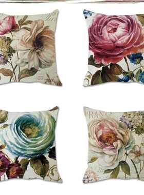 Flower Printing cushion cover Pillow case Home 抱枕套