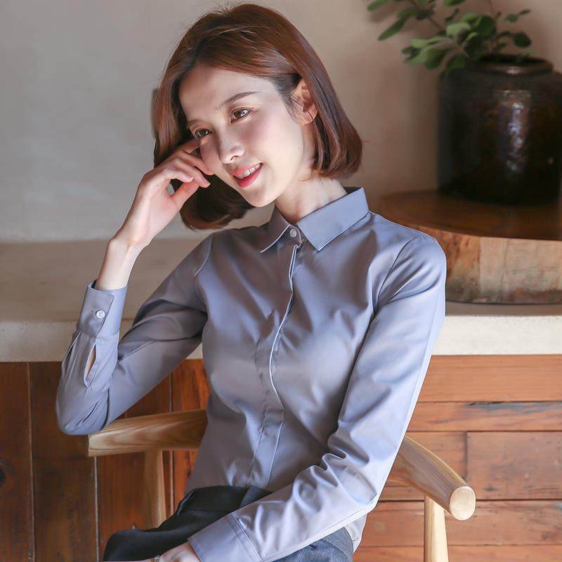 正品黑色衬衫女长袖2024作年新款工设计感小职业正装工众服装女士