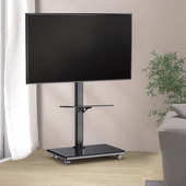 通用电视落地支架移动带轮实木艺术一体机推车挂架适用55 70寸