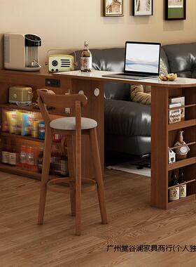 DCK家用物客隔厅多功能储柜日岩板小户型可伸缩式边柜桌台高级断