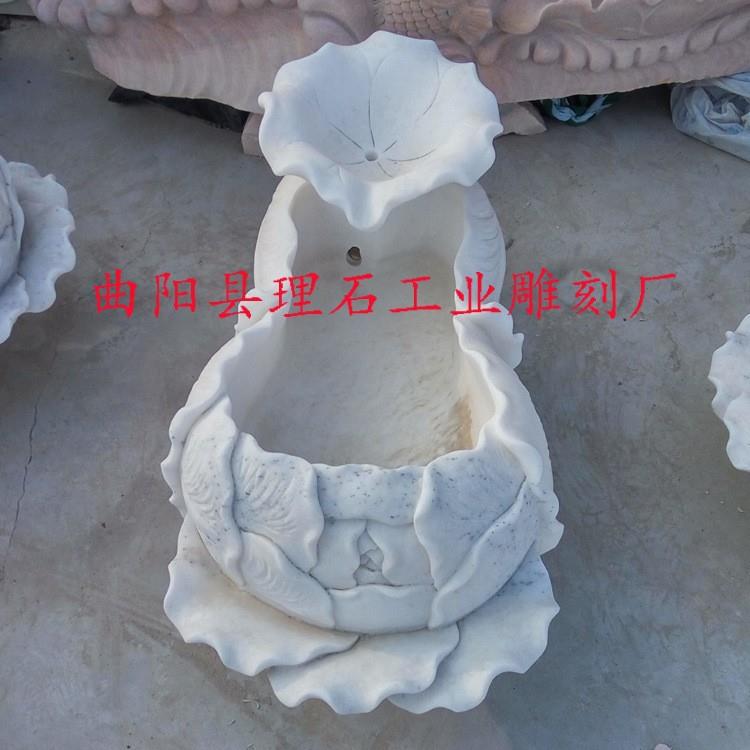 石雕白菜汉白玉白菜雕塑可养鱼流水景大白菜雕塑招财摆件家居装饰