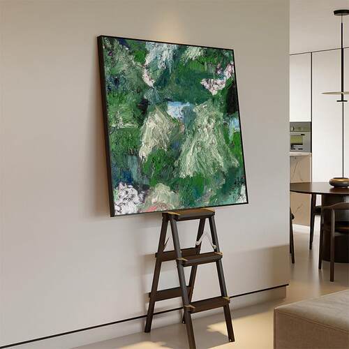 抽象艺术正对门入户玄关挂画 画肌理饭厅电表箱客厅沙发背景墙装