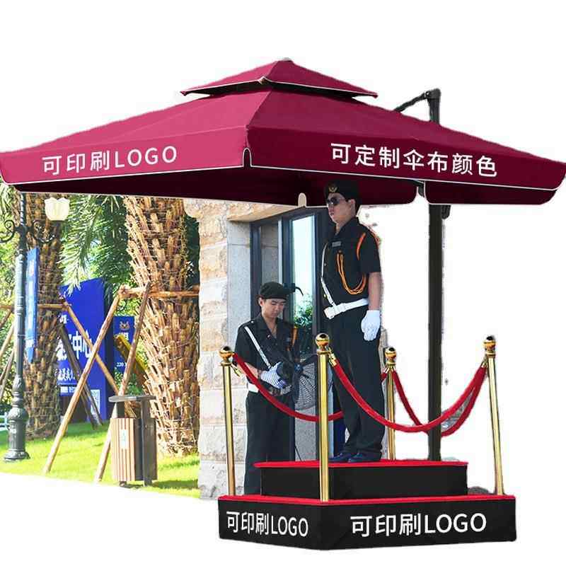 户外岗亭伞保安门卫站岗台遮阳伞售楼处小区迎宾站台罗马伞太阳伞