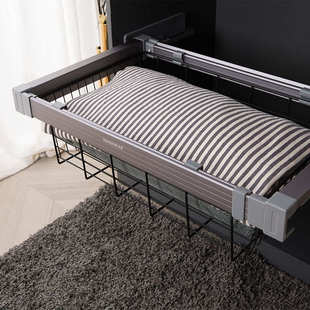 东派定制衣柜全伸缩裤架家用铝合金藤篮衣帽间阻尼裤架厂家直销