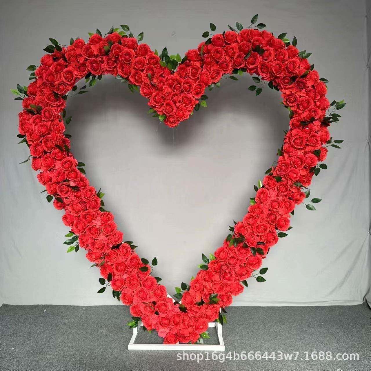 绢花婚庆铁艺道具心形拱门婚礼舞台背景布置创意摆件背景架子拆卸