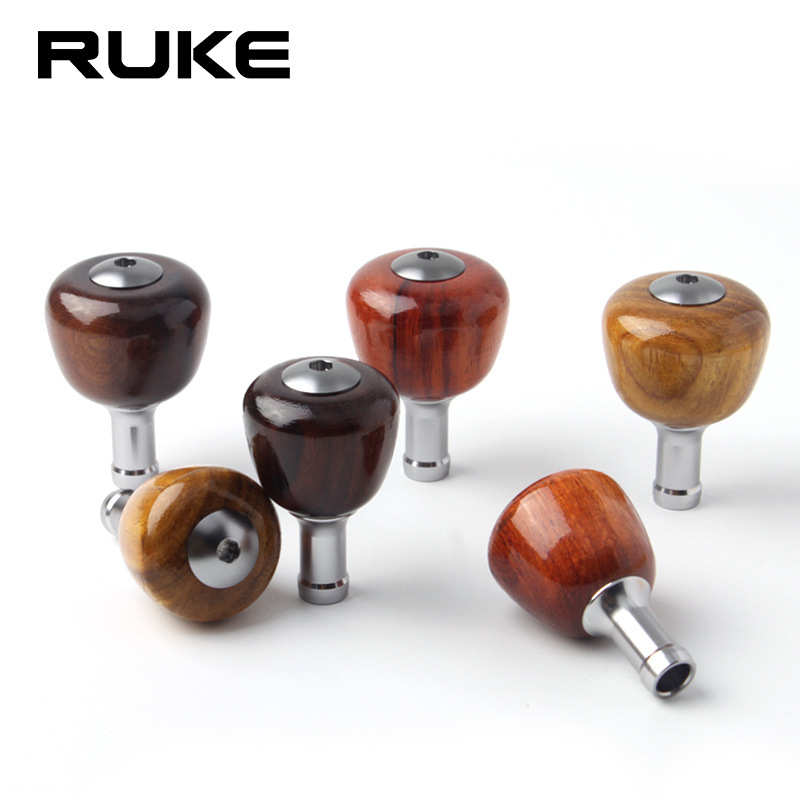 RUKE路亚轮改装实木握丸D/S通用球型紫檀水滴轮纺车轮配件DIY
