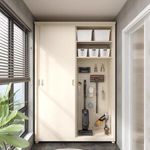 家用阳台收纳柜卧室拉门衣柜室外阳台收纳柜防水防晒带锁置物柜