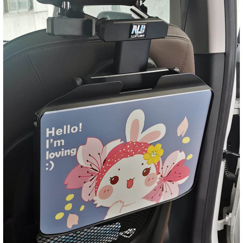 童儿2021t款卡通字作业桌板车写载电+脑桌板后座折叠学习餐桌手机