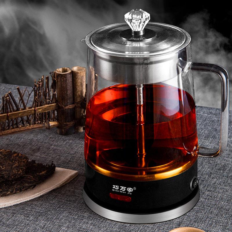 煮茶器家用茶全自动8玻璃热水泡壶喷QWJ-58黑淋式蒸汽电煮茶壶大