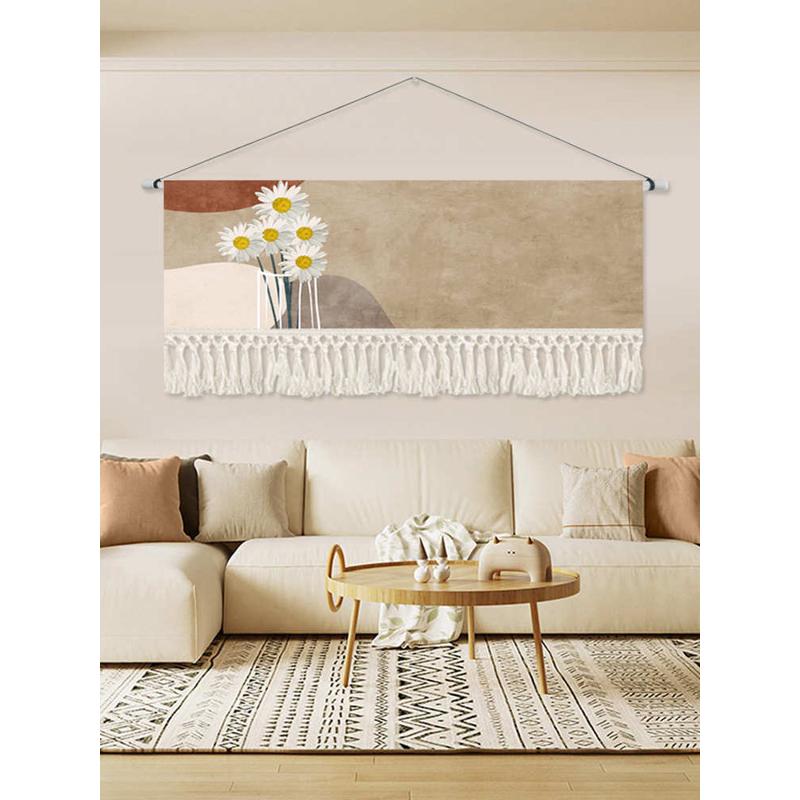 简约花卉植物挂毯布艺卧室客厅装饰画床头沙发背景墙挂画玄关壁画图片