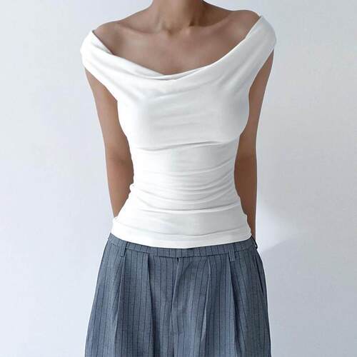 Sleeveless Open Back Lace Up Tank T-shirt无袖系带背心上衣T恤