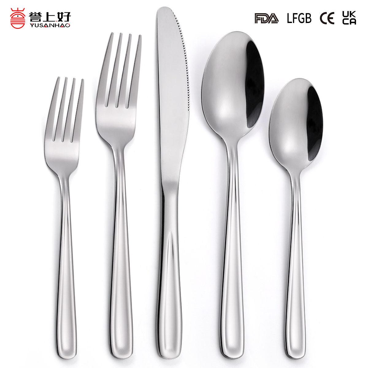 亚马逊黑色不锈钢餐具套装刀叉勺子家用西餐牛排金色家居加厚手柄