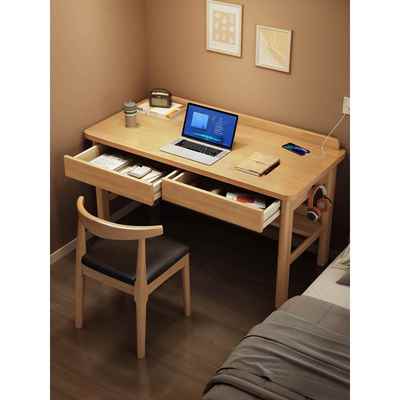 实木书桌40/60CM桌子简易家用学生学习桌小户型床边窄书桌电脑桌
