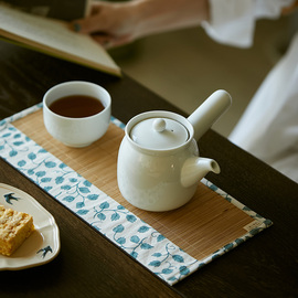 阳春小镇手工竹制茶，席垫茶具配件茶垫茶旗桌旗，竹席干泡日式新中式