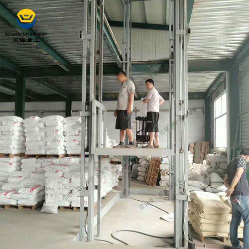90度180度进出货升降平台简易导轨链条式升降机厂房仓库液压货梯