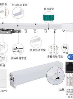 ID92DF-1套装电动窗帘 白色控制开关静音自动开合卷帘交流电动机