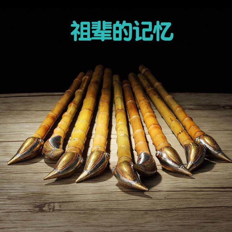 朝烟筒旱烟斗手工竹节竹子烟斗老式传统竹根杆男士专用旱烟袋铜锅